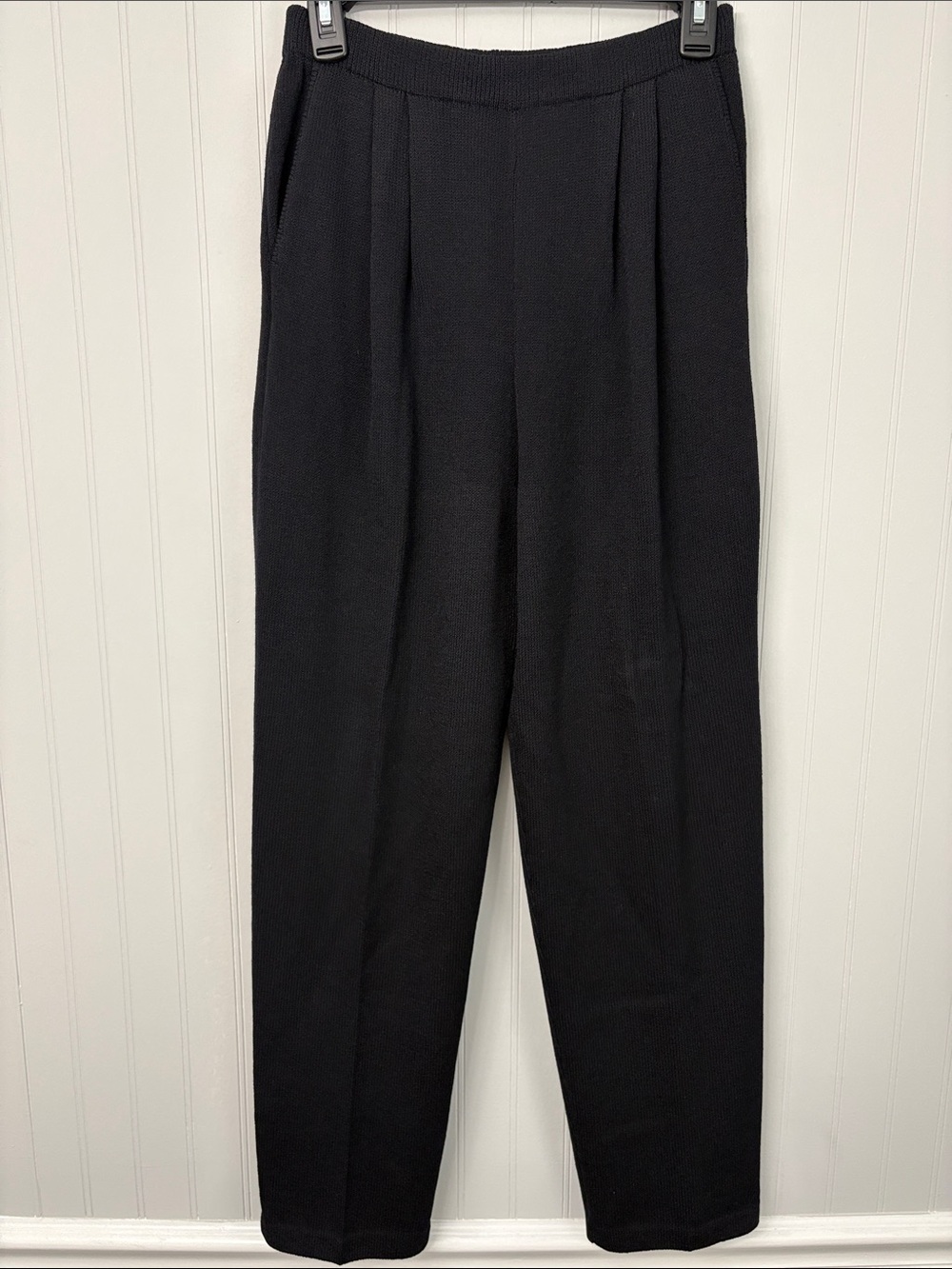 St. John Basics Navy Blue Slim Leg Pleated Pant Women Size 2